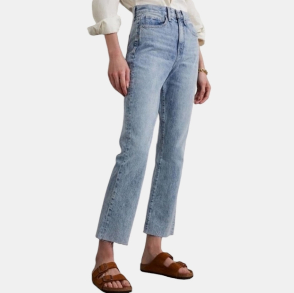 Veronica Beard Carly Kick Flare Jeans 100% Cotton Pebble Stone Blue 14/32 NWT - Picture 5 of 17